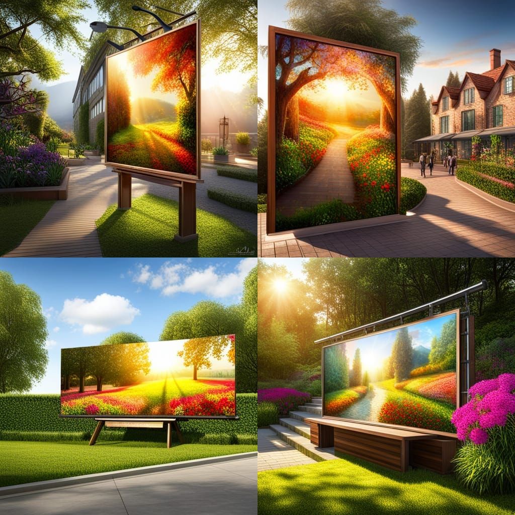 Billboard in Garden on a Beautiful Day