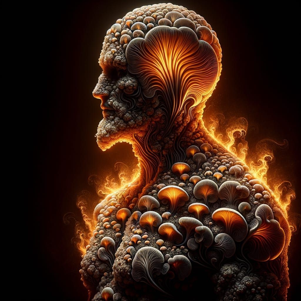 Lava Sage: Mushroom Fractal Fusion