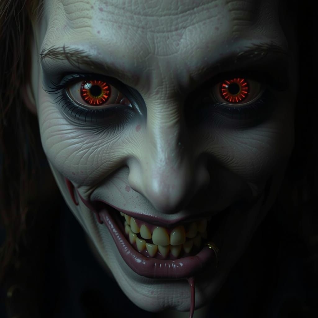 Ethereal Portrait of Terror in a Dark Baroque-Inspired Scene