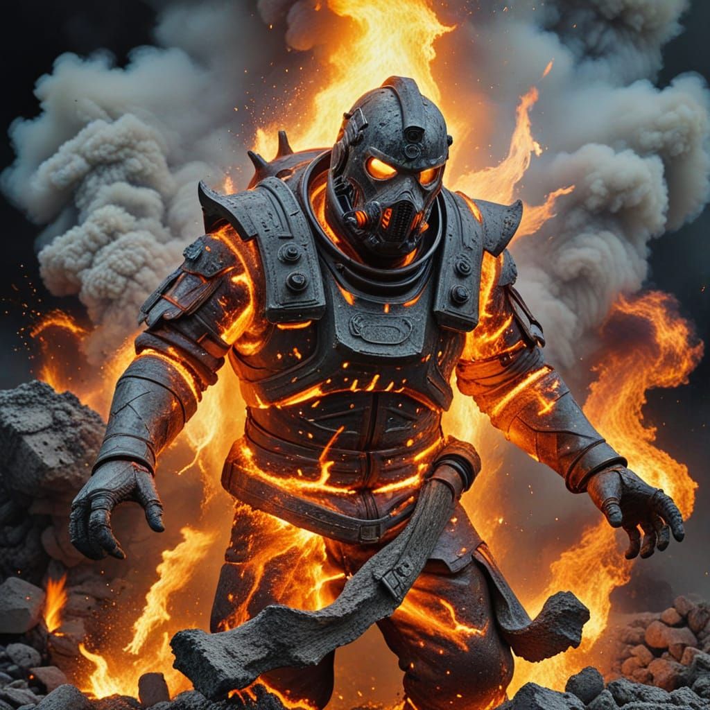 Pyroclastic Flow in Fiery Chaos