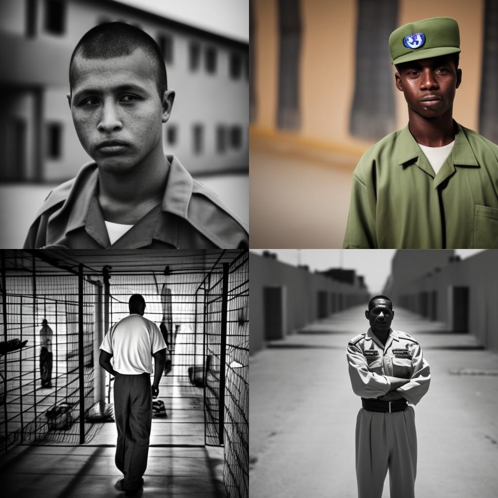 Prisoner Camp Scene in Professional Photography Style