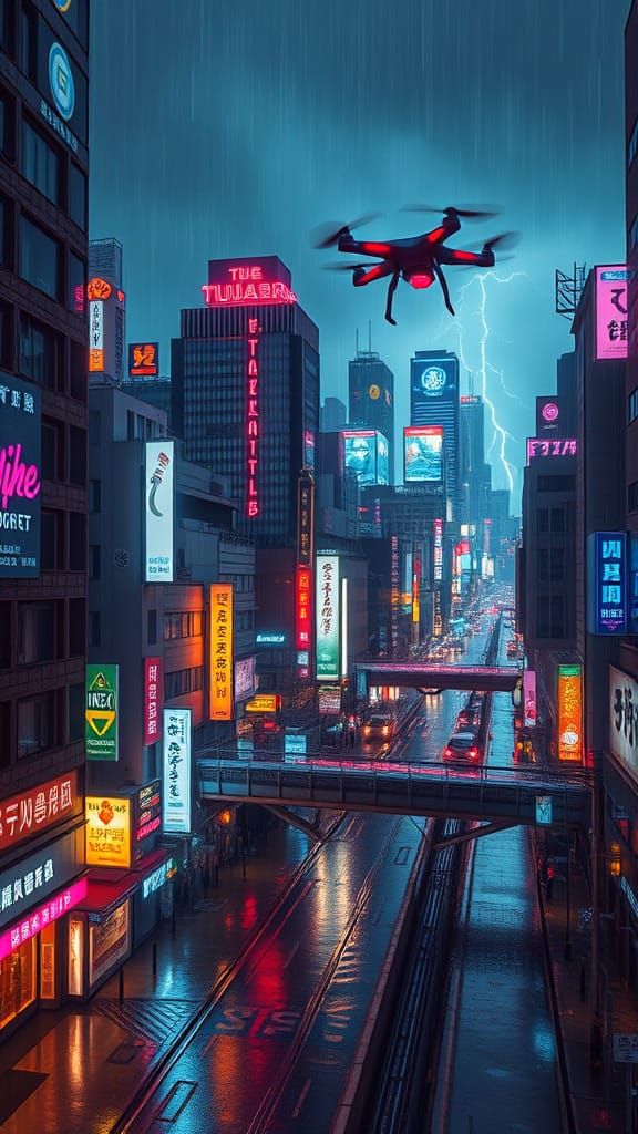 Vibrant Cyberpunk Metropolis Unfolds at Night