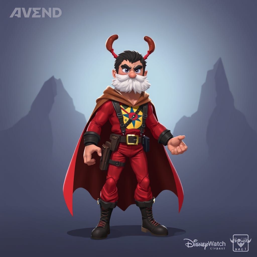 Dramatic Action Figure Character in Bold Colors