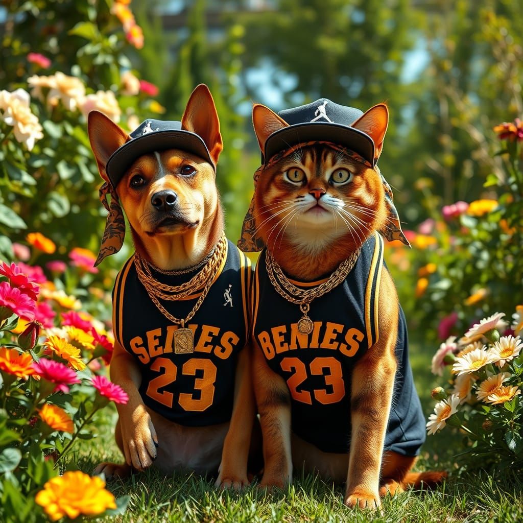 Hip-Hop Pets in a Garden Paradise