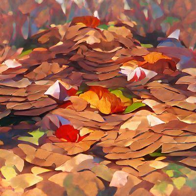 Crisp Autumn Afternoon: Piles of Colorful Fall Leaves