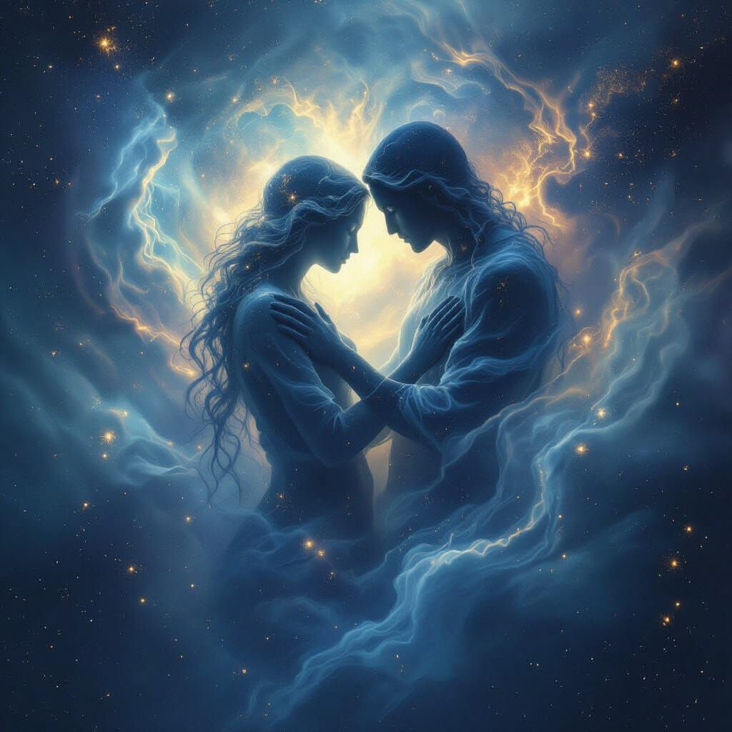 Cosmic Nebula Forms Ghostly Figures in Eternal Embrace