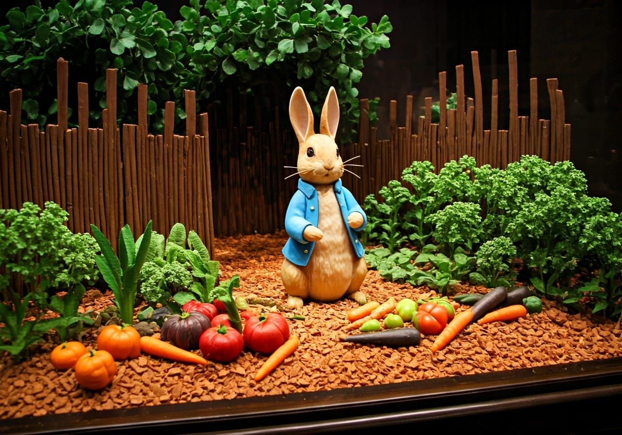 Chocolate Peter Rabbit in MacGregor's Garden