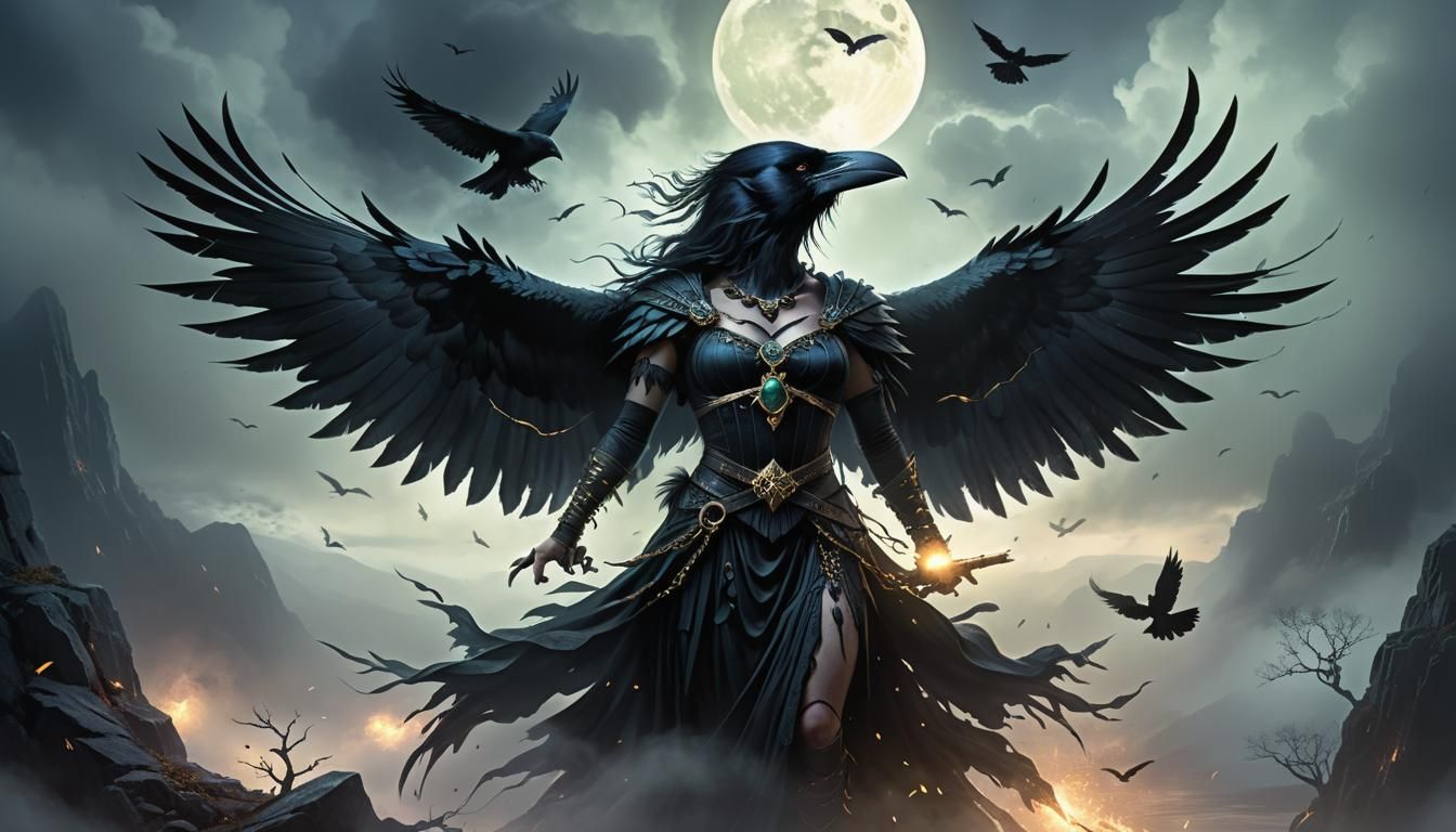 Morrigan: Irish Goddess of War in Crow Form