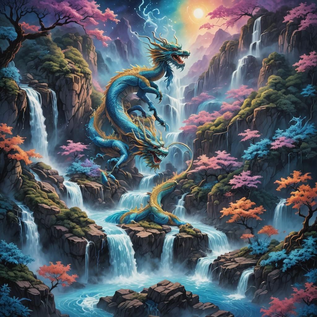 Chinese Dragon of Light Flies Through Cosmic Skies