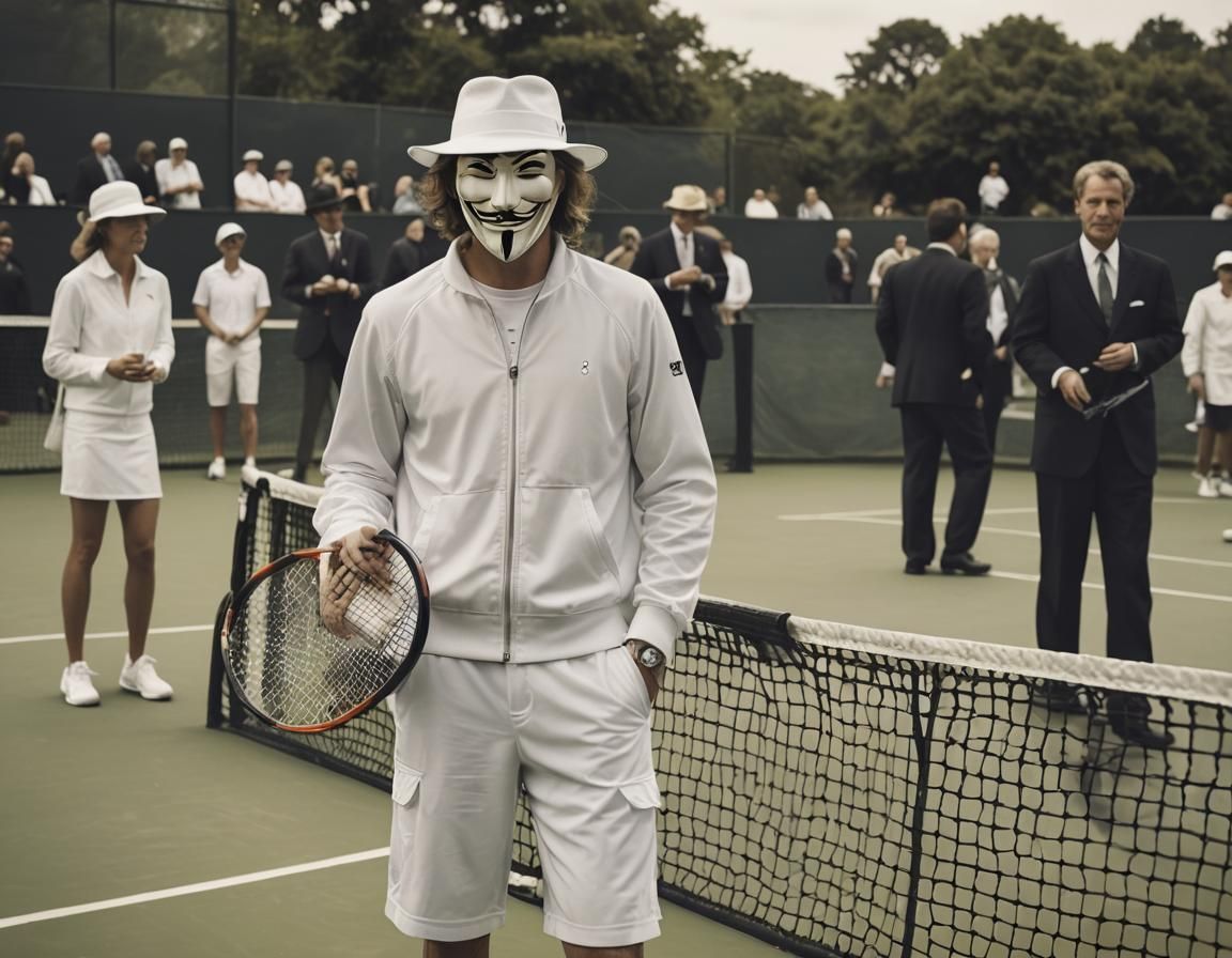 Anonymous Ray in his tennis outfit hanging out at the courts with the other rich people