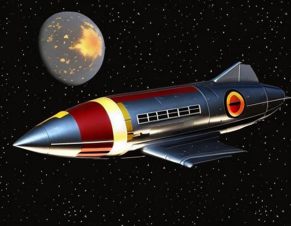 Retro Rocket Spaceship: 1950s Sci-Fi Style