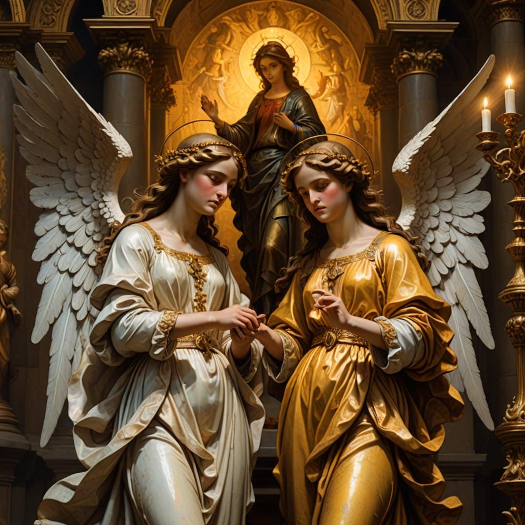 Angels in Grand Cathedral Discussion, Baroque Masterpiece