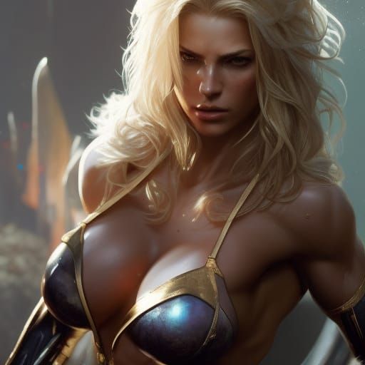 Dark Fantasy Woman in Dynamic Lighting