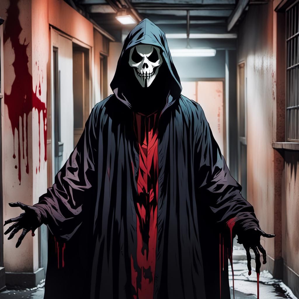 Ghostface Soul Reaper in Anime Manga Style