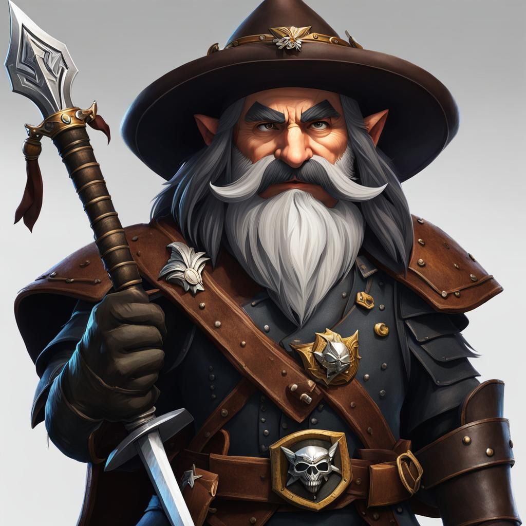 Gnomish Bard with Rapier in Fantasy Style