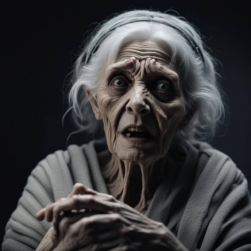 Scary Old Grandmother Mummy Reaching Out