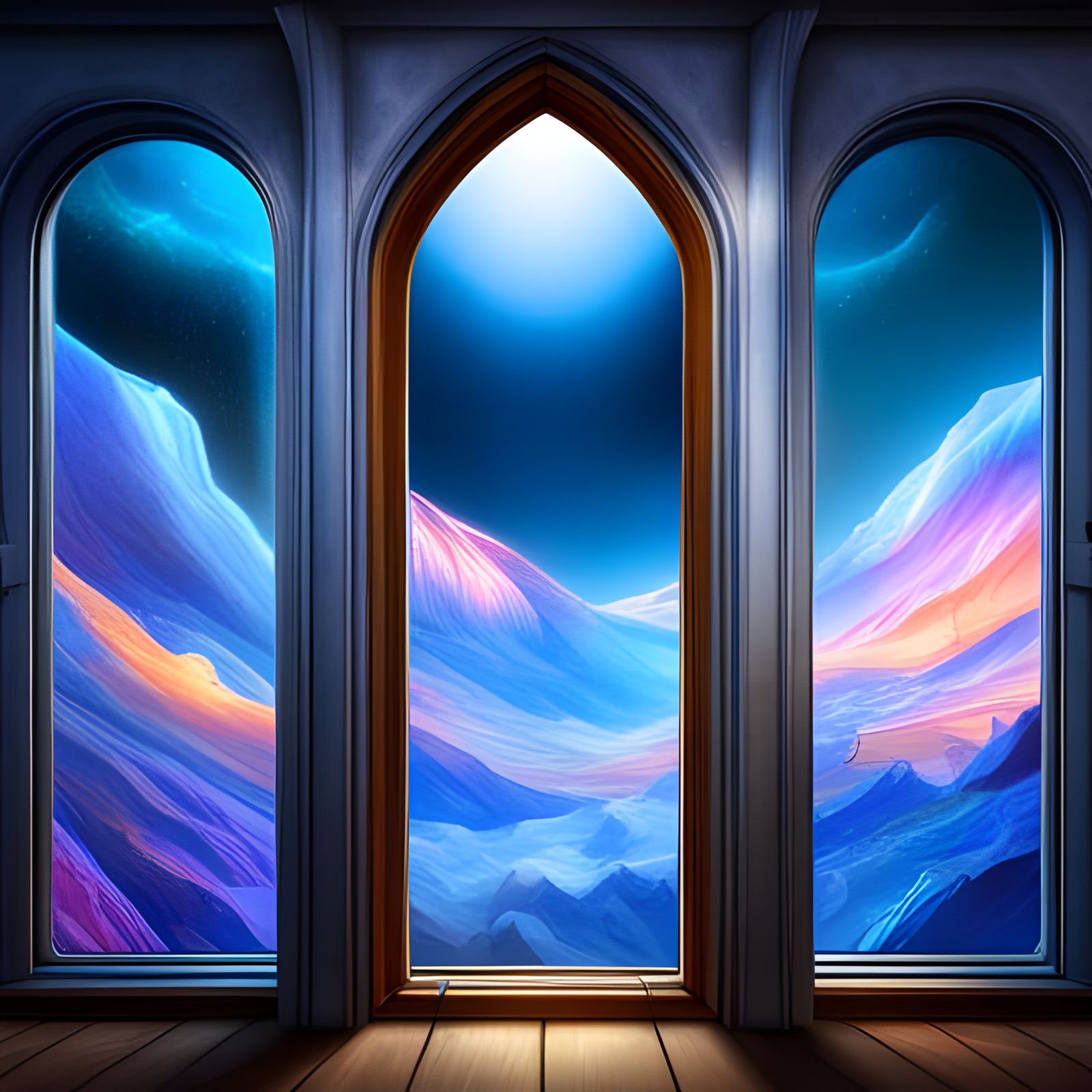 Heavenly Celestial World Through Magic Window