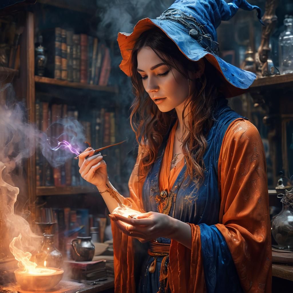 High definition dark ink illustration of a beautiful nerdy s...
