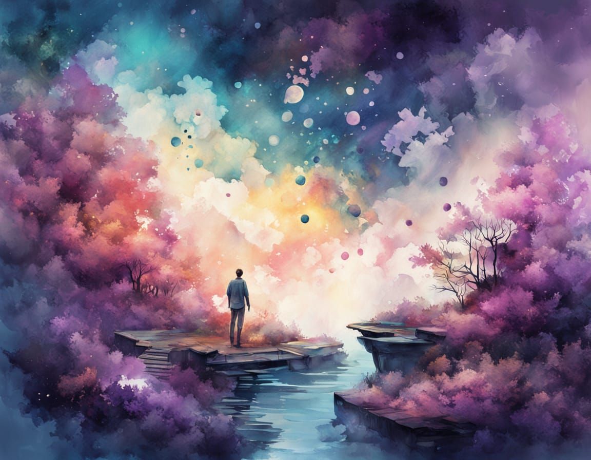 Dreamlike Notebook Scenes in Vibrant, Ethereal Ink