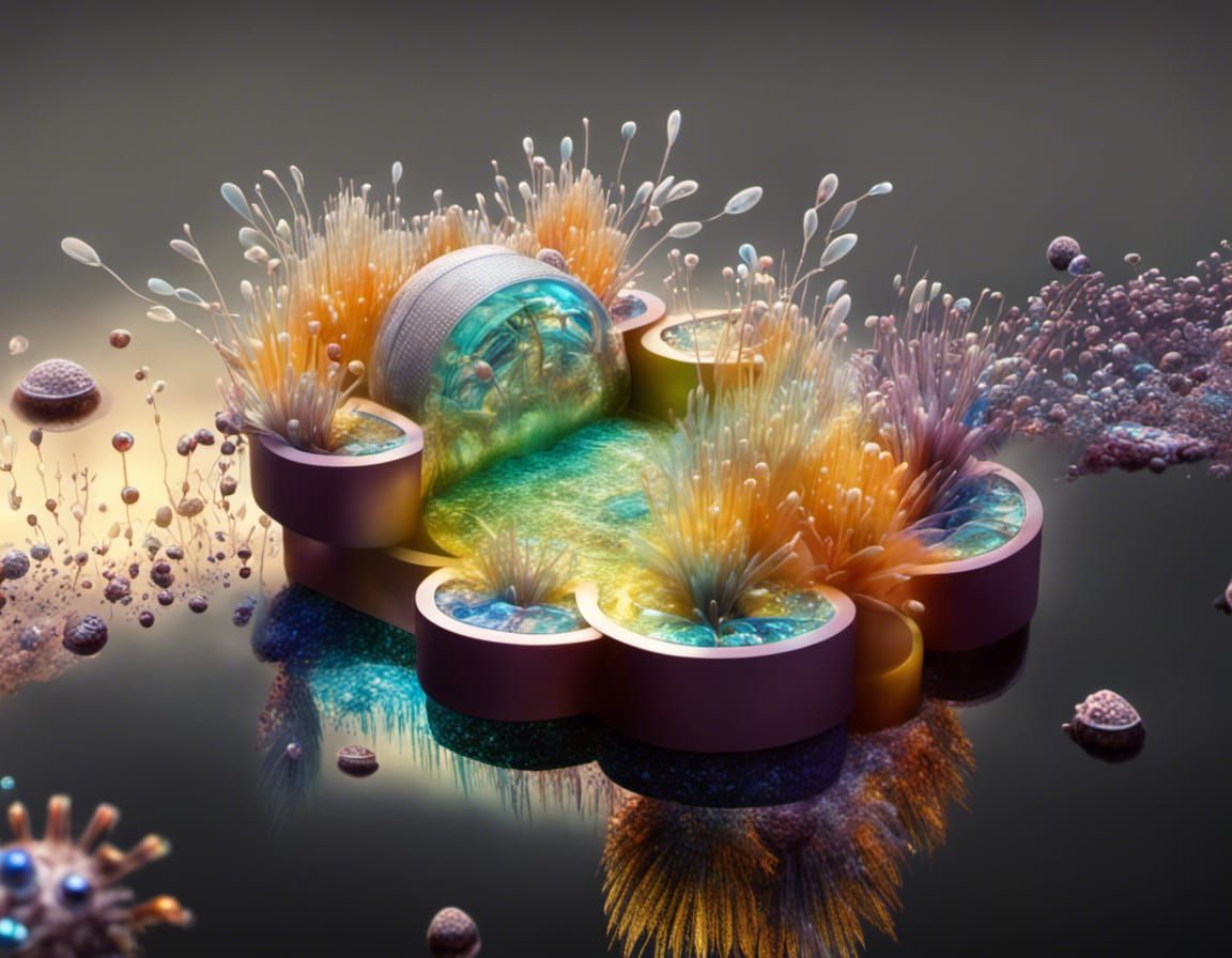 Iridescent Diatom Brain Masterpiece on Tropical Beach