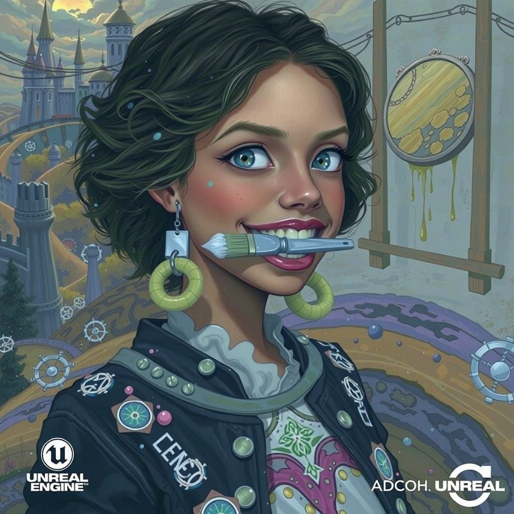 Young Artist in Whimsical Studio