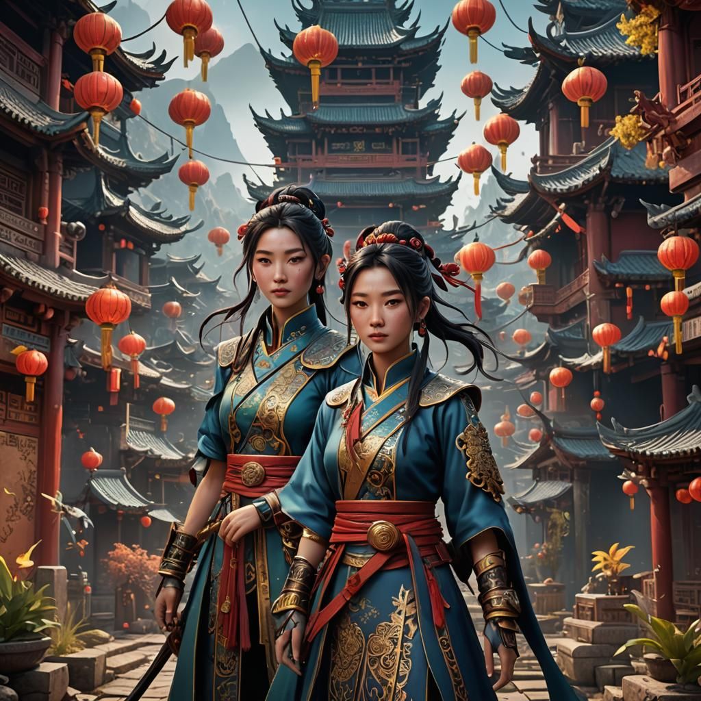 Chinese Zoey: Detailed Matte Painting in 8k