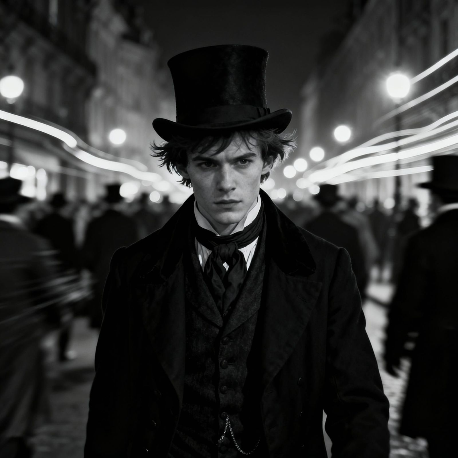 Intense 1880s Man in Moody City Portrait