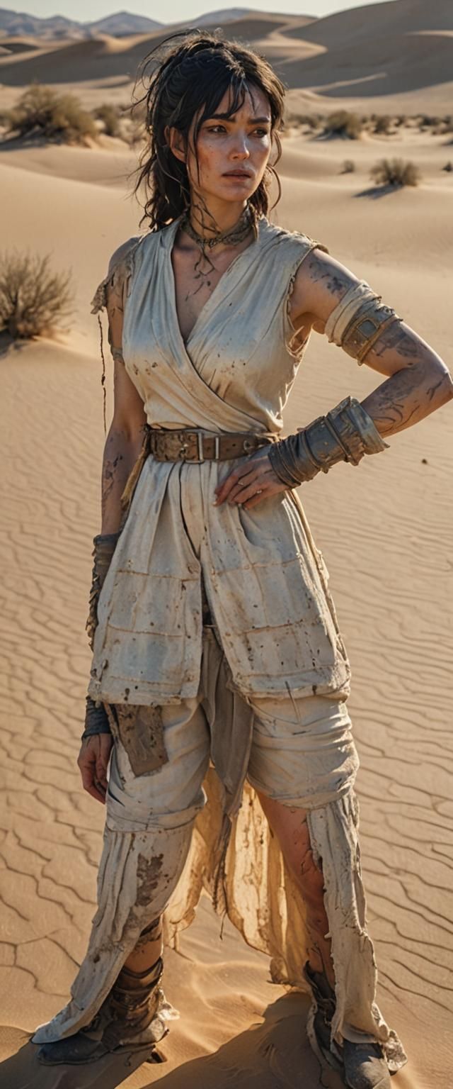 Desert Heroine in Dystopian Landscape, Matte Painting