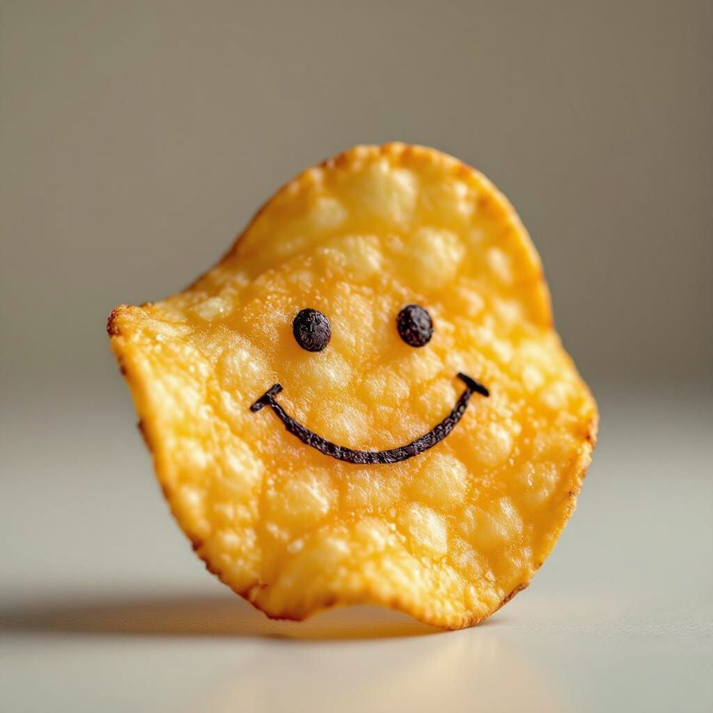 Melancholic Potato Chip Macro Shot