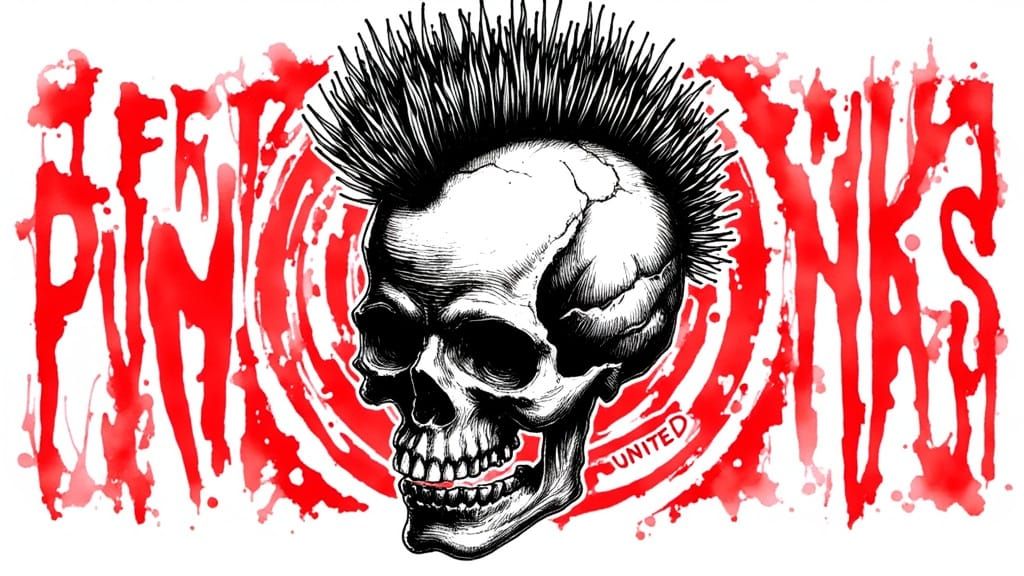 Punk Skull Graphic in Street Art Style