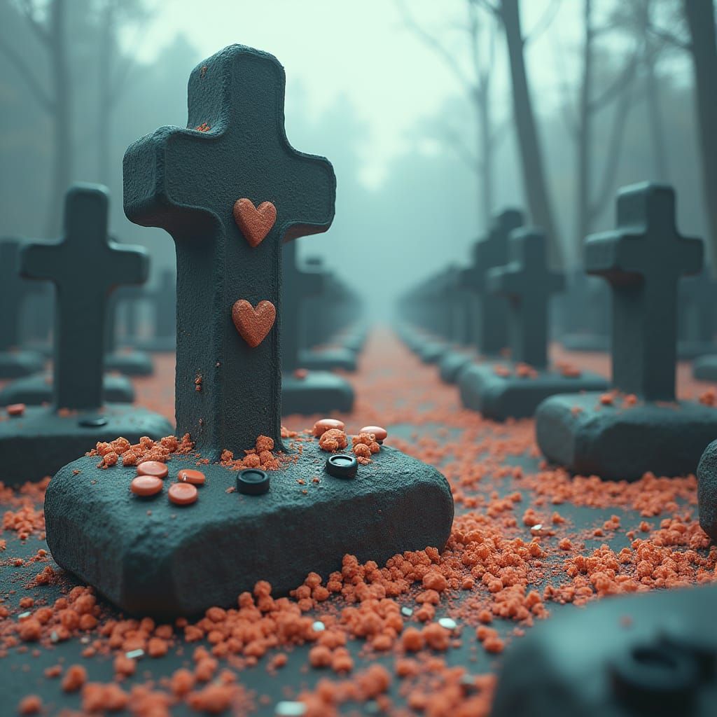 Eerie Gamepad Graveyard Transforms into Playful Scene