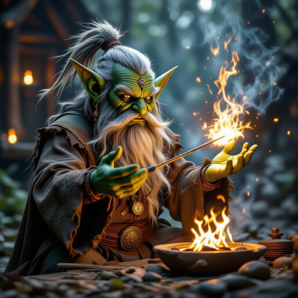 Goblin Shaman Casting Spell in High Definition