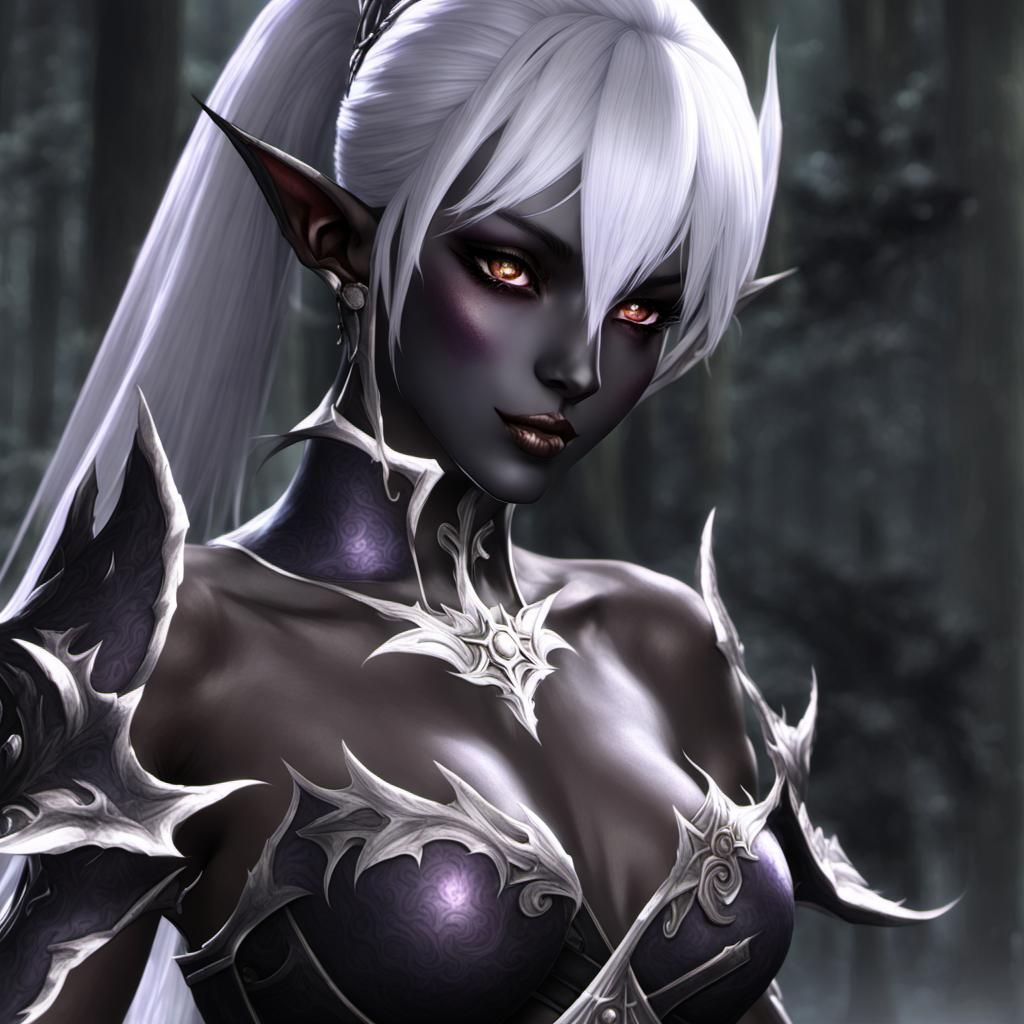 Stunning Dark Elf Character from Lineage II