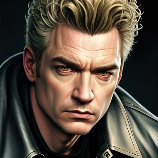 Hyperrealistic Portrait of Spike from Buffy