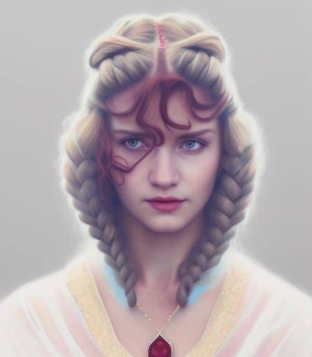 Jedi Lady with Red Hair in Rococo Style