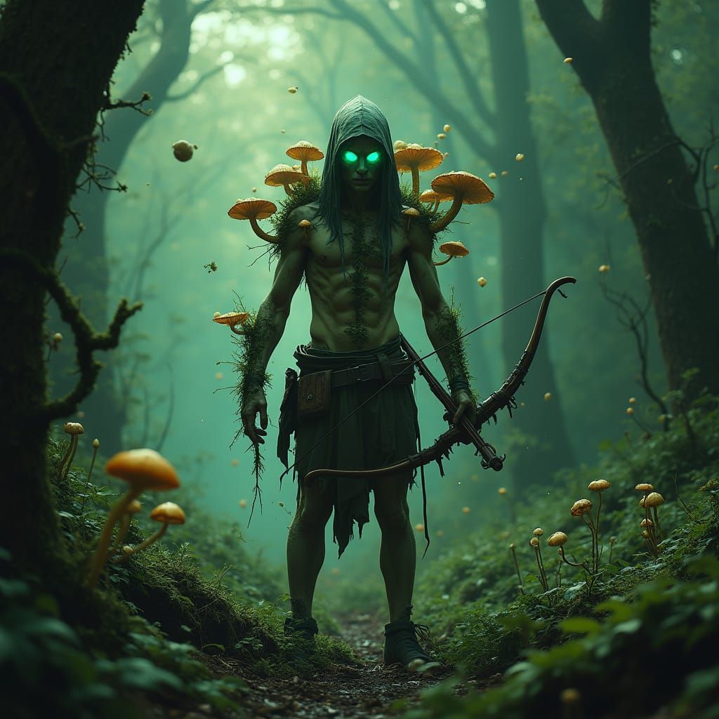 Infected Elf with Fungal Growth and Crossbow