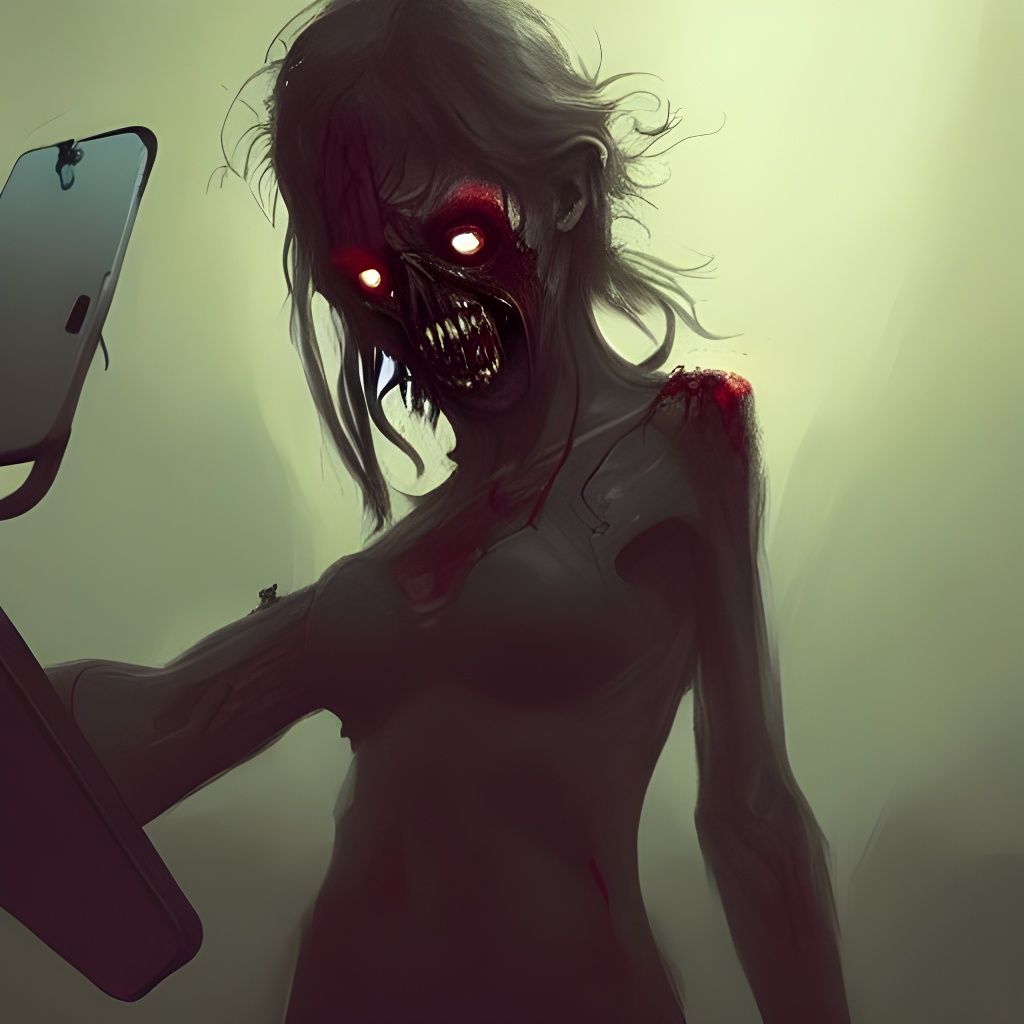 Zombie Self-Portrait: Digital Art by Rutkowski