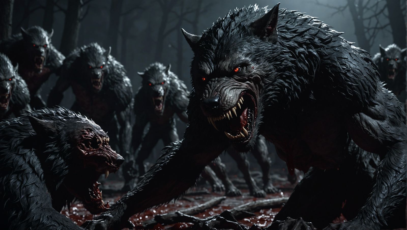Werewolves and Vampires at War: Hyperrealistic Macabre