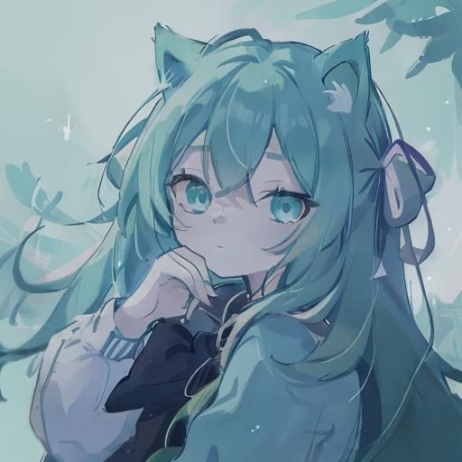 Anime Girl with Dog Ears and Wings