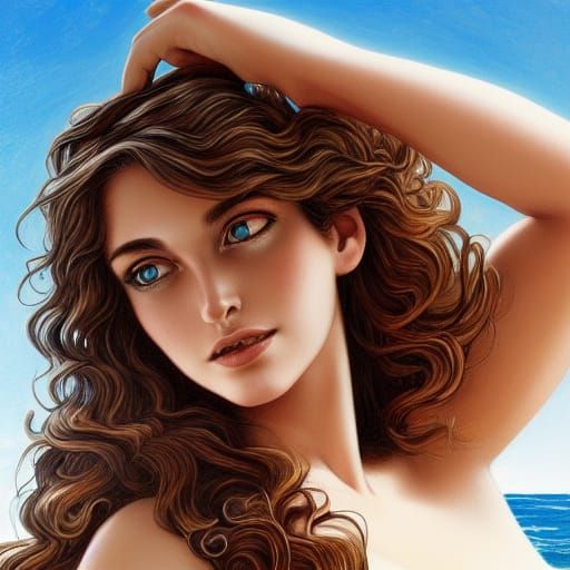 Aphrodite Rising: Artgerm-Inspired Digital Portrait