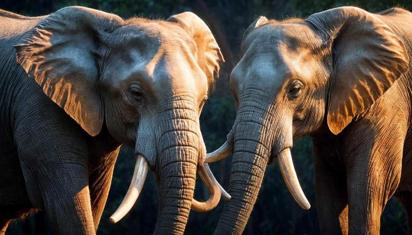 Elephants Protecting Baby: Hyperrealistic 8K Rendering