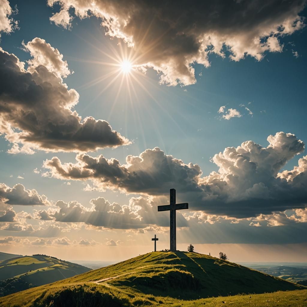 Radiant Cross in Heavenly Light