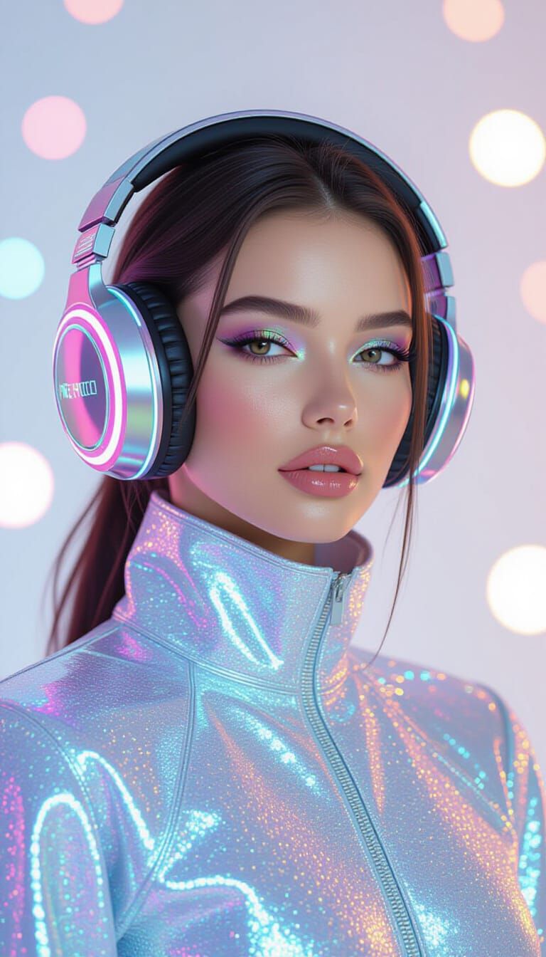 Woman with Futuristic Headphones in Sci-Fi Fantasy Portrait