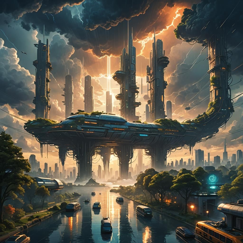 Futuristic Sky Island: Dystopian Concept Art in Unreal Engin...