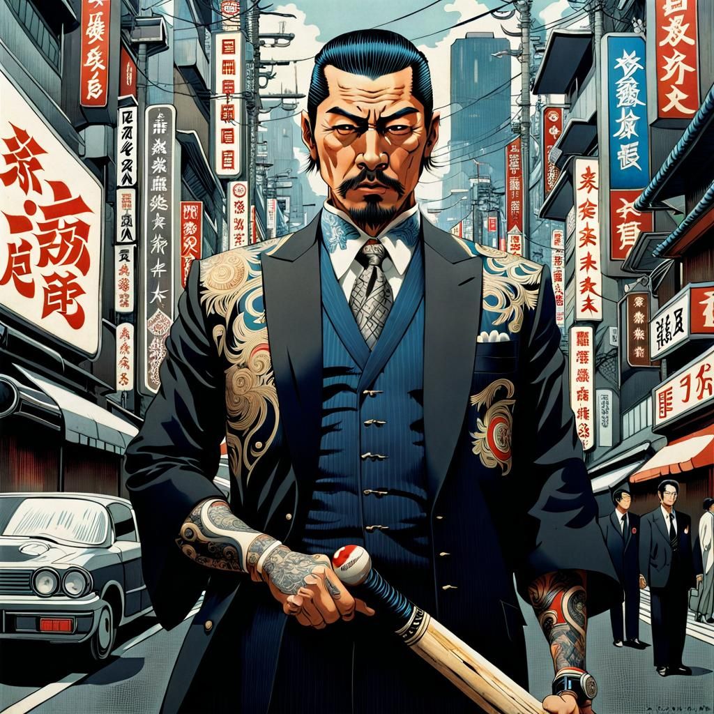 Futuristic Yakuza Boss in Hypermaximalist Tokyo
