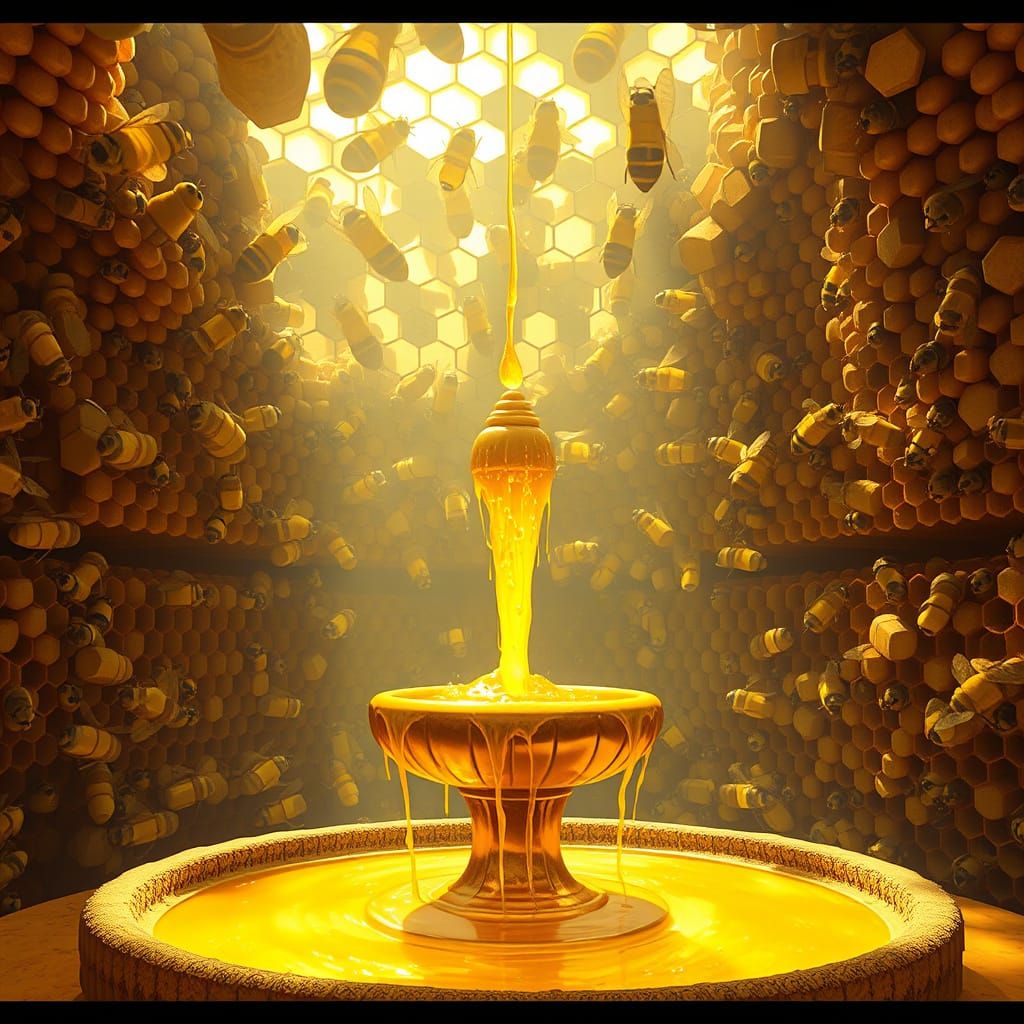 Honey Fountain in Beehive Atrium, Animation Art