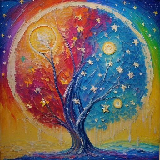 Eternal Star: Neo-Impressionist Oil Painting