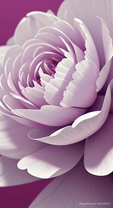 Detailed Peony with Toothpick Illustration