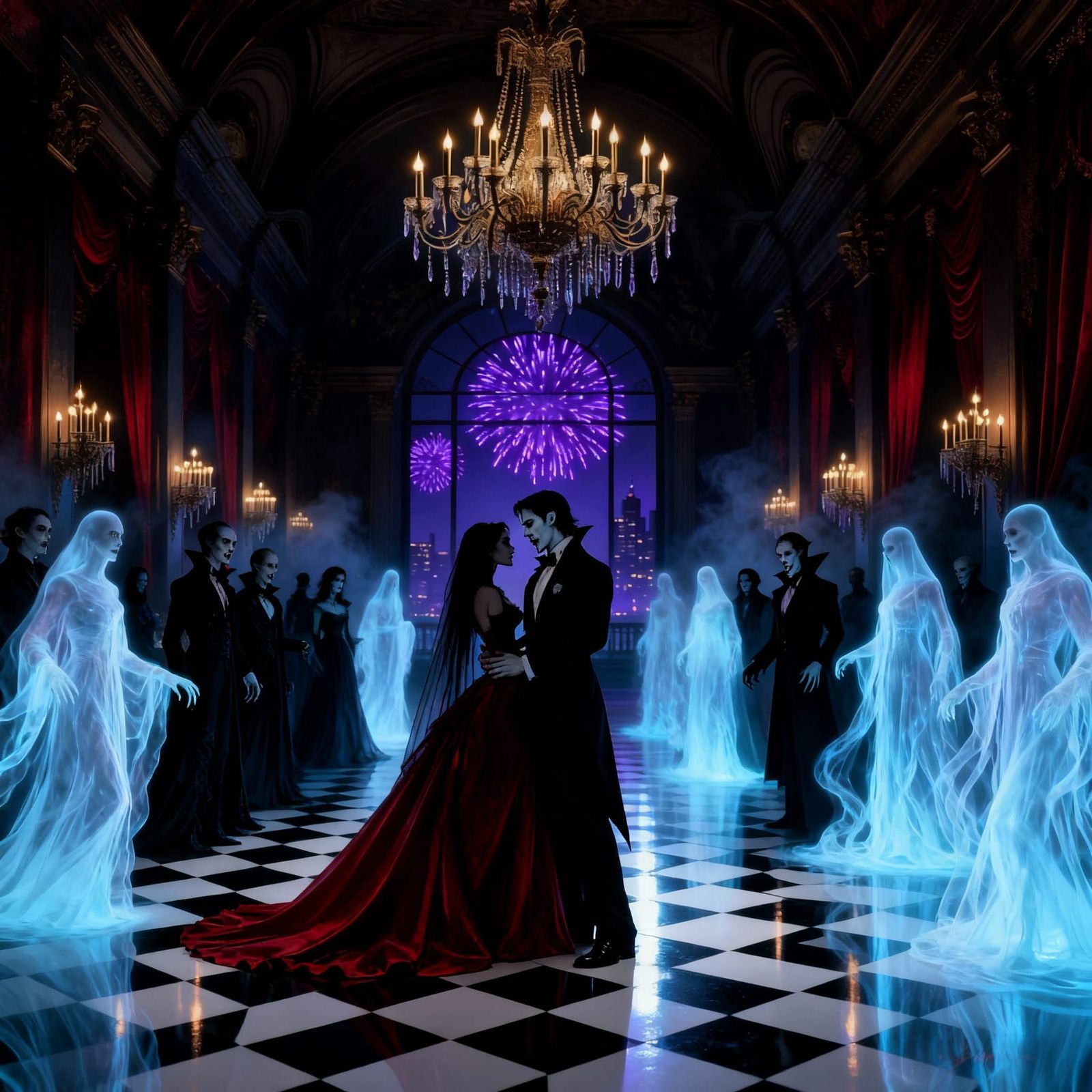 Vampires and Ghosts at a Pompous Ball