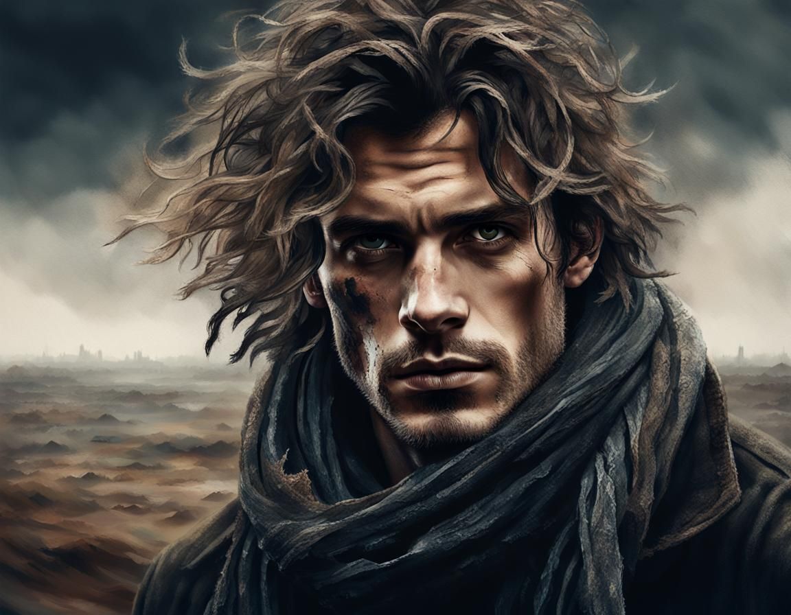 Desolate man in a desolate place